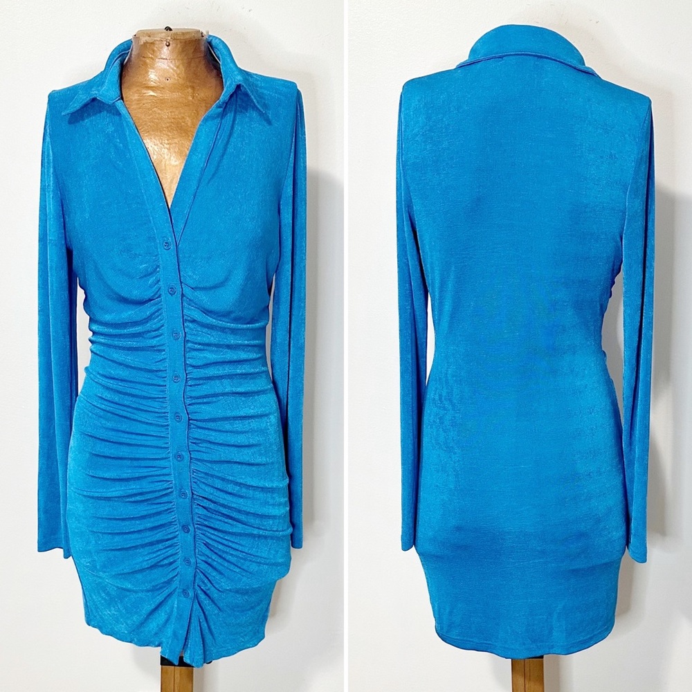 Hello Molly Blue Ruched Dress